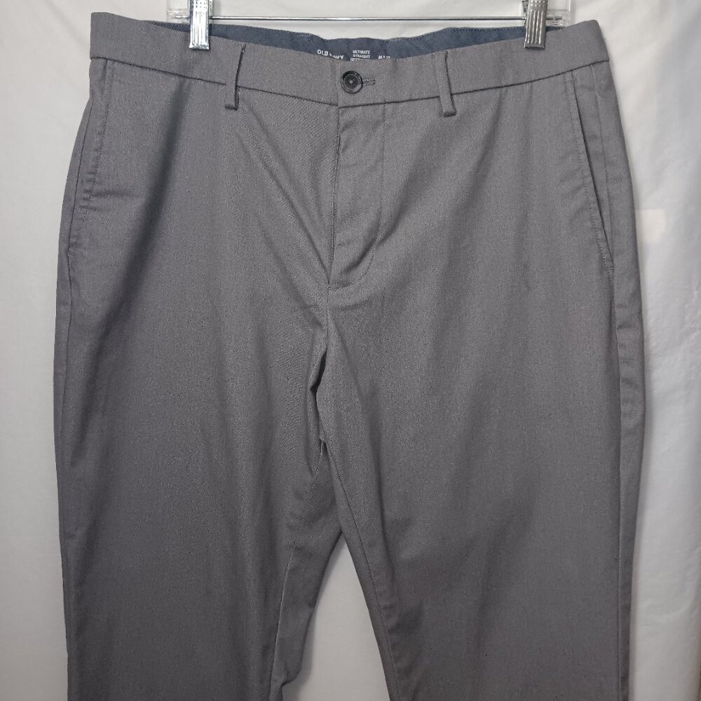 OLD NAVY FLEX ULTIMATE STRAIGHT LEG PANTS GRAY SIZE 36X32